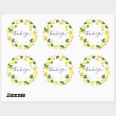 イエローレモン水の色のフルーツパターンありがとう ラウンドシール (シート)