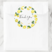 イエローレモン水の色のフルーツパターンありがとう ラウンドシール (バッグ)