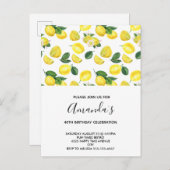 イエローレモン水カラーパターン誕生日 インビテーションポストカード (正面/裏面)