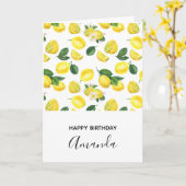 イエローレモン水カラーパターン誕生日 カード (黄色い花)