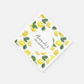 イエローレモン水カラーパターン誕生日 スタンダードカクテルナプキン (角)