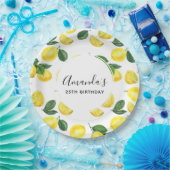 イエローレモン水カラーパターン誕生日 ペーパープレート (パーティー)