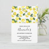 イエローレモン水カラーパターン誕生日 招待状 (スタンド正面)