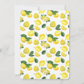 イエローレモン水カラーパターン誕生日 招待状 (裏面)