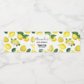 イエローレモン水カラーフルーツパターン誕生日 ペットボトルラベル (シングルラベル)