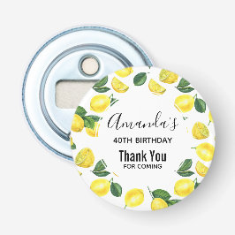 イエローレモン水カラーフルーツパターン誕生日 栓抜き