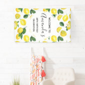 イエローレモン水カラーフルーツパターン誕生日 横断幕 (インサイチュ)