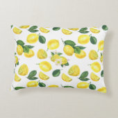 イエローレモン水彩果実模様 アクセントクッション (裏面)