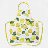 イエローレモン水彩果実模様 エプロン (正面)