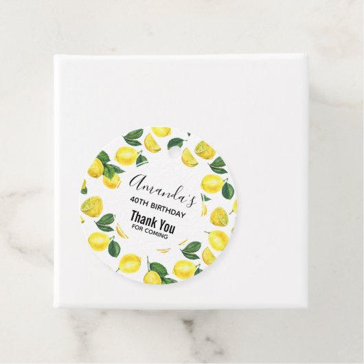 イエローレモン水彩果実模様 フェイバータグ (インサイチュ)