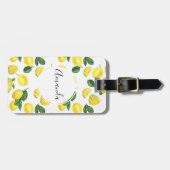 イエローレモン水彩果実模様 ラゲッジタグ (正面横)