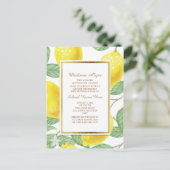 イエローレモン葉グリーントランクパーティー インビテーションポストカード (スタンド正面)