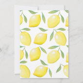 イエローレモン赤ちゃんシャワー 招待状 (裏面)