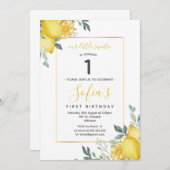 イエローレモン1stバースデーサマーパーティの招待状 招待状 (正面/裏面)