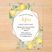 イエローレモン1stバースデーサマーパーティー アクリル招待状 (正面)