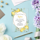 イエローレモン1stバースデーサマーパーティー アクリル招待状 (インサイチュ (ウェディング))