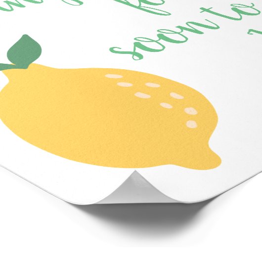 イエローレモン キスの数当て ブライダルシャワー ポスター (角)