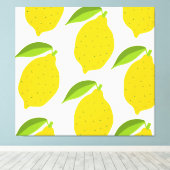 イエローレモン、シームレス芸術的なパターン。 キャンバスプリント (インサイチュ (ウッドフロア))