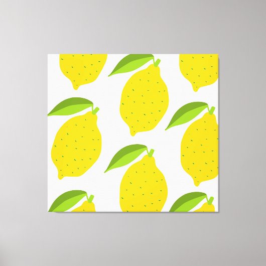 イエローレモン、シームレス芸術的なパターン。 キャンバスプリント (正面)