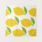 イエローレモン、シームレス芸術的なパターン。 タペストリー (正面(横))