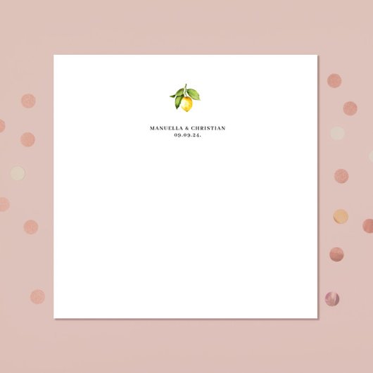 イエローレモン スタンダードカクテルナプキン