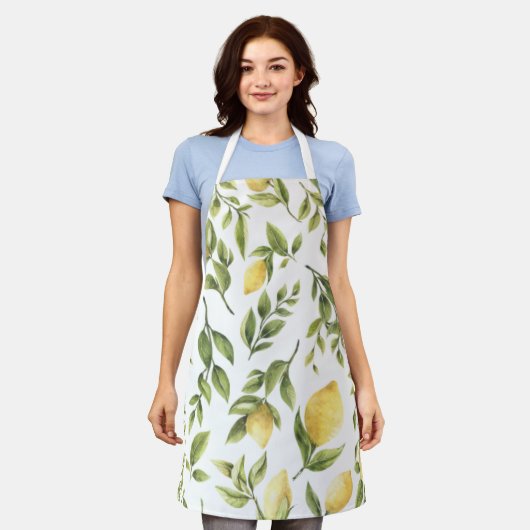 イエローレモン ソレント メディテレーニアン ブライダルシャワー エプロン (着用した状態)