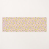 イエローレモン ピンク カスタム モノグラム ヨガマット (正面(横))