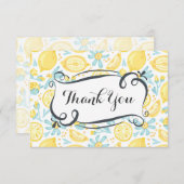イエローレモン&ブルーフラワーサンキュー サンキューカード (正面/裏面)