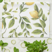 イエローレモン メディテラニアン ブライダルシャワーのギフト キッチンタオル (折り畳み)