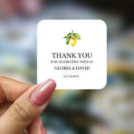 イエローレモン モダンウェディング スクエアシール