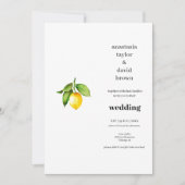 イエローレモンQRコード結婚式招待状 招待状 (正面)