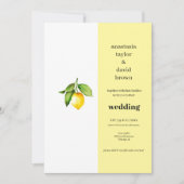 イエローレモンQRコード結婚式招待状 招待状 (正面)