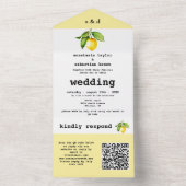 イエローレモンQRコード オールインワン招待状 (内側)