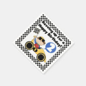イエローレーシングカー2nd誕生日紙ナプキンス スタンダードカクテルナプキン (角)