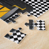 イエローレースカー市松模様にフジグソーパズル ジグソーパズル (側面)