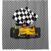 イエローレースカー シャワーカーテン (正面)