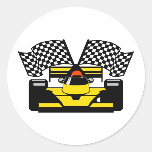 イエローレースカー ラウンドシール (正面)