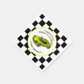 イエローレースカー |誕生日カスタムパーティーのナプキンス スタンダードカクテルナプキン (角)