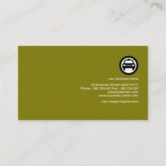 イエローレ素晴らしインボーグラスエフェクトタクシーサービス 名刺 (裏面)