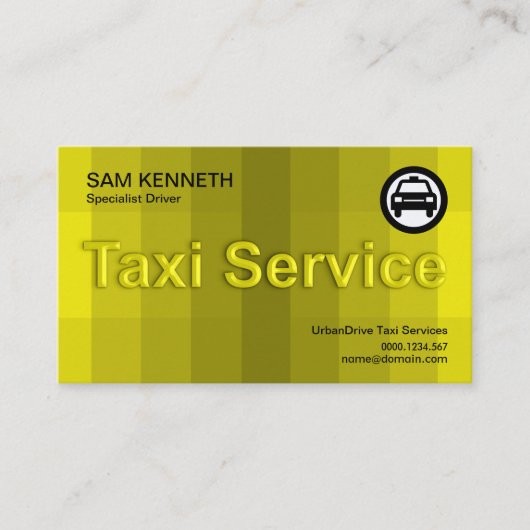 イエローレ素晴らしインボーグラスエフェクトタクシーサービス 名刺 (正面)