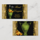 イエローロエレガントーズブラック金ゴールドフローリー 名刺 (正面/裏面)