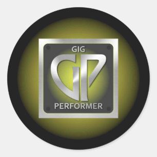 イエローロゴ入りラウンドGPステッカー ラウンドシール