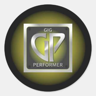 イエローロゴ入りラウンドGPステッカー ラウンドシール