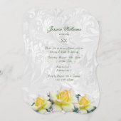 イエローロスタイリッシューズ&ダマスクバースデーパーティー 招待状 (正面/裏面)