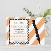イエローロックスターロックバイバイベイビーシャワー招待状 招待状 (スタンド正面)