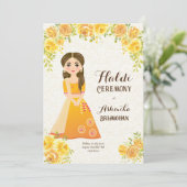 イエローローズかわいい女の子ハルディ招待状 招待状 (スタンド正面)