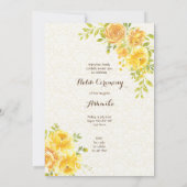 イエローローズかわいい女の子ハルディ招待状 招待状 (裏面)