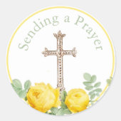 イエローローズが祈りの言葉を送る ラウンドシール (正面)