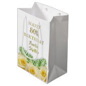 イエローローズと離れフローラハッピーバースデー ミディアムペーパーバッグ (正面アングル)