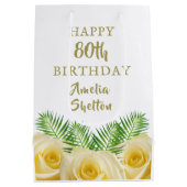 イエローローズと離れフローラハッピーバースデー ミディアムペーパーバッグ (裏面)